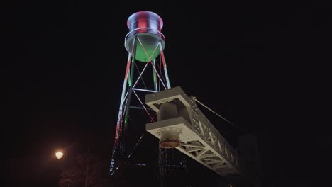 Christmas-Water-Tower-in-City-Downtown