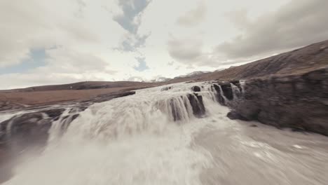 FPV-aerial-shot-of-a-river-in-Iceland