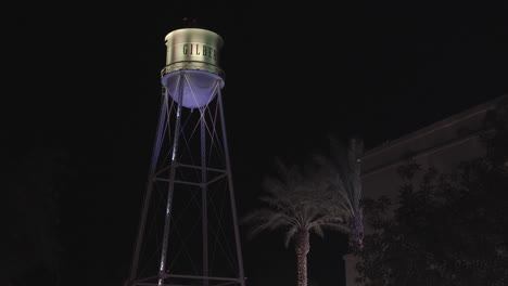 Espectáculo-De-Luces-De-La-Torre-De-Agua-En-La-Noche-|-Gilbert,-Torre-De-Agua-De-Arizona