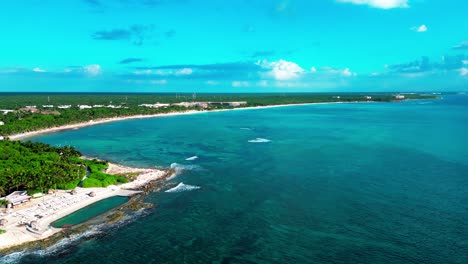 Tulum-Mexico-drone-view-panning-left-view-of-the-TRS-luxury-resort-and-spa