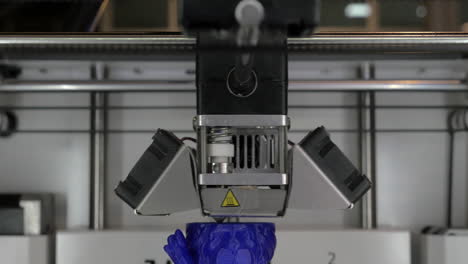Close-up-view-of-printing-plastic-model-on-a-3D-printer-in-process