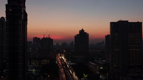 Timelapse-of-morning-changing-night-in-Bangkok-Thailand