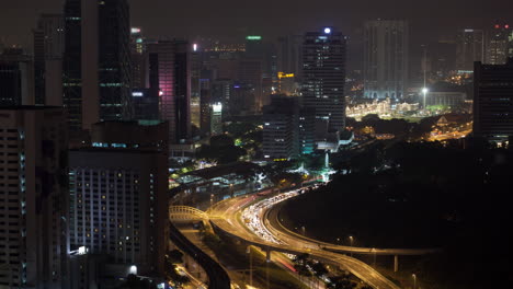 Timelapse-of-night-transport-traffic-in-Kuala-Lumpur-Malaysia