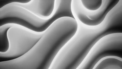 Eine-Abstrakte,-Faszinierende-Retro-Animation:-Schwarz-weiße,-Verworrene-Kurven-Verwandeln-Sich-Anmutig,-Verschmelzen-Und-Formen-Sich-Neu