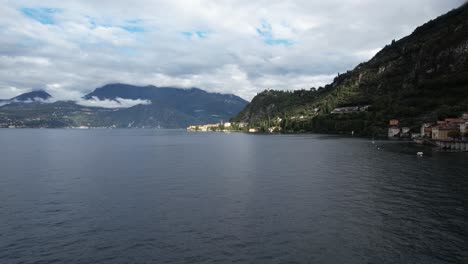 Flying-to-Varenna-in-Lake-Como,-Italy