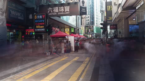 Timelapse-of-people-traffic-on-street-market-in-Hong-Kong