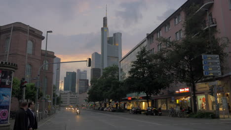 Street-in-evening-Frankfurt-Germany