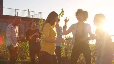 Young-adult-friends-having-fun-dancing-at-a-rooftop-party