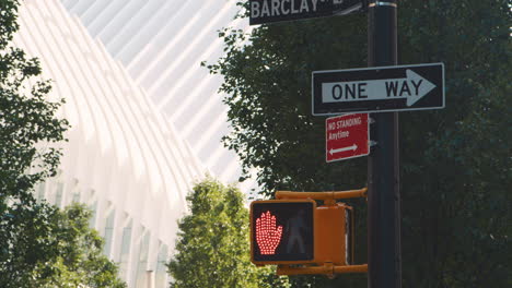 Close-Up-Of-Pedestrian-Crossing-Lights-At-Junction-In-New-York