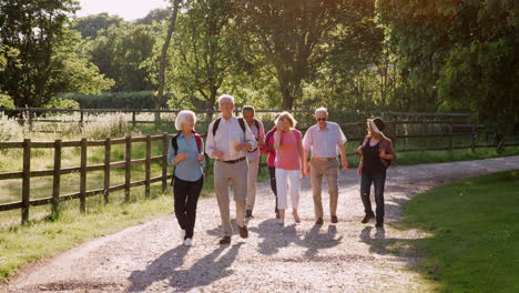 Group-Of-Senior-Friends-Hiking-In-Countryside-Together