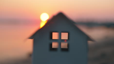 Model-of-the-house-outdoor-at-sunset