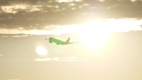 Flugzeug-Fliegt-Bei-Sonnenuntergang