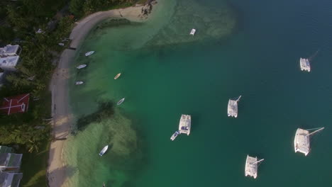 Bay-with-yachts-and-boats-aerial-view