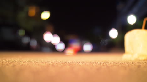 Road-with-car-driving-at-night-blur