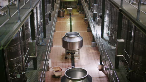 Tilt-shot-of-a-modern-wine-making-factory
