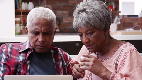 Senior-Couple-Sitting-On-Sofa-At-Home-Using-Laptop-Computer