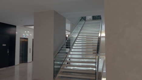 Walking-upstairs-from-hotel-lobby