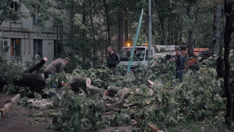 City-workers-taking-efforts-to-cope-with-storm-aftermath-Moscow-Russia