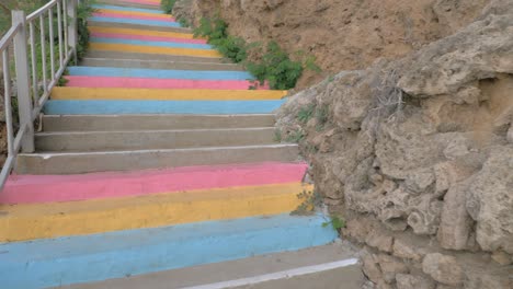 Walking-colourful-stairs-up-the-hill