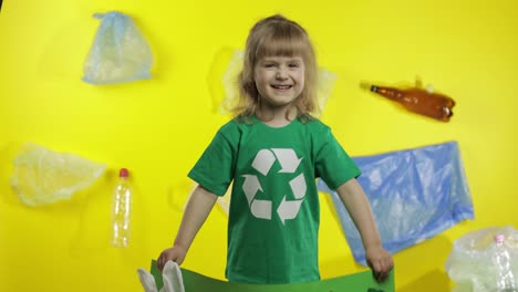 Girl-activist-holding-green-poster-Say-no-to-Plastic.-Plastic-nature-pollution