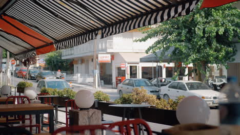 Street-view-from-outdoor-cafe-Greece