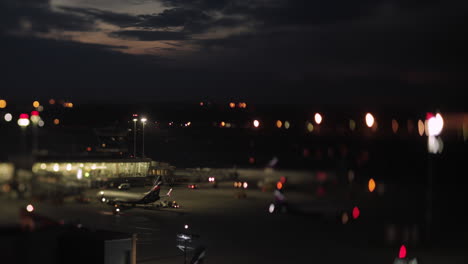 Timelapse-of-busy-Sheremetyevo-Airport-at-night-Moscow