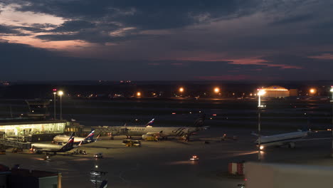 Timelapse-of-busy-Terminal-D-in-Sheremetyevo-Airport-at-night-Moscow-Russia