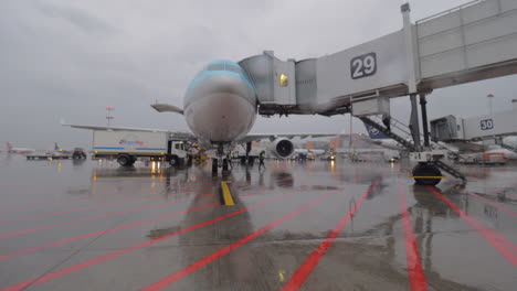 Korean-Air-plane-being-prepared-for-flight-from-Sheremetyevo-Airport