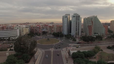 Aerial-view-of-Angel-Custodi-bridge-and-Gulliver-Park-in-Valencia-Spain