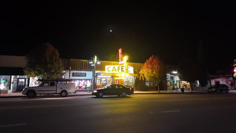 Establishing-street-shot-of-Kelcy's-Cafe,-Tehachapi,-California