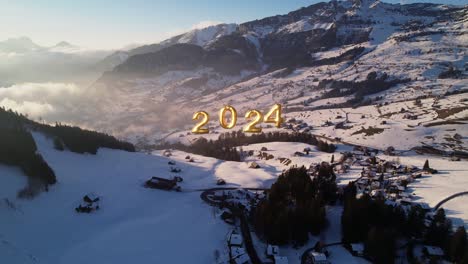 New-year-2024-gold-graphic-visual-representation-in-winter-wonderland-landscape