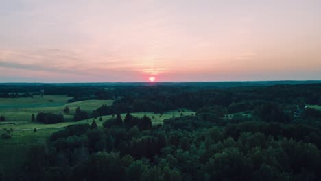 Sunset-over-fields-and-forests-in-eastern-europe