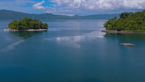 Stunning-aerial-shot-of-Lake-Mainit,-Surigao-Del-Norte---Philippines