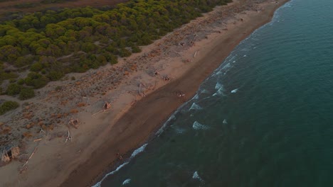 Tuscany-sandy-beach-landscape-aerial-by-sunset