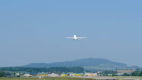 Rear-Of-Airbus-A330-Taking-Off-From-Zurich-Airport-In-Switzerland