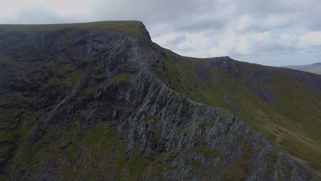 Drone-video-of-Sharp-Edge-mountain-ridge-on-Blencathra---Lake-District,-UK