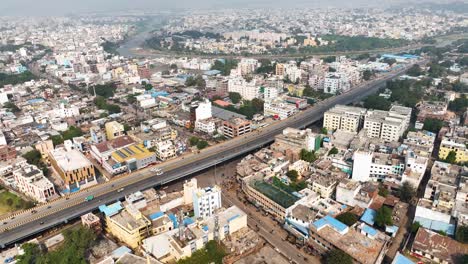 Aerial-view-of-urban-Hyderabad,-India