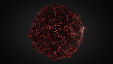 Spinning-Lava-Ball-With-Cracked-Surface---animation