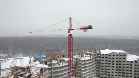 Aerial-winter-view-of-residential-compound-under-construction-Russia