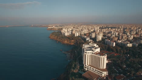 Aerial-view-of-Antalya-coastal-cityscape-Turkey