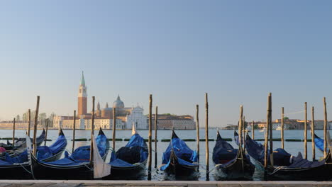 Many-gondola-boats-in-Venice-Italy
