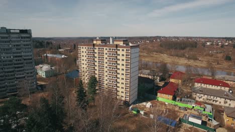 Aerial-shot-of-residential-area-in-suburbs-Russia
