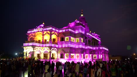 Prem-Mandir,-Der-Tempel-Der-Göttlichen-Liebe,-Ist-Ein-Hinduistischer-Tempel-In-Vrindavan,-Bezirk-Mathura,-Uttar-Pradesh,-Indien