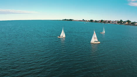 Drone-shot-of-yachts-on-blue-waters-of-the-Baltic-Sea