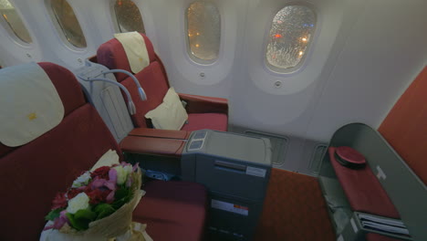 First-class---jet-airplane-interior-view