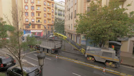 Straßenarbeiten-In-Valencia,-Spanien