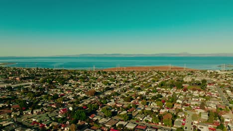 Cinematic-Aerial-Suburbs-San-Francisco,-California,-USA