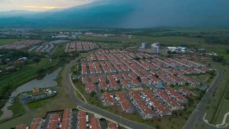 Aerial-Flying-Over-New-Housing-Complex-In-Colombia