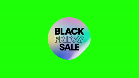 Black-Friday-graphic-chrome-silver-sticker-element-with-green-screen-key-background