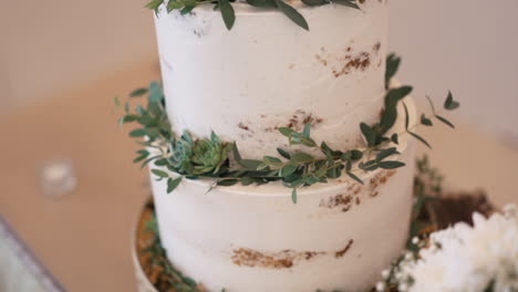 Elegant-adorned-Olive-Branch-Wedding-Cake-Display